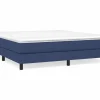 Outlet Estructura de cama box spring tela azul 160x200 cm Somier - 160X200Cm