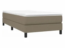 Sale Estructura de cama box spring tela gris taupe 100x200 cm Somier Tapizado