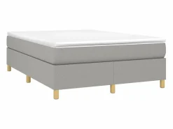 Sale Estructura de cama box spring tela gris claro 140x190 cm Somier - 140X190Cm