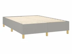 Sale Estructura de cama box spring tela gris claro 140x190 cm Somier - 140X190Cm