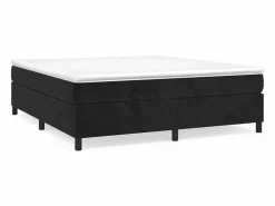 Hot Estructura de cama box spring terciopelo negro 160x200 cm Somier - 160X200Cm