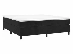 Hot Estructura de cama box spring terciopelo negro 160x200 cm Somier - 160X200Cm