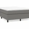 Clicnbuy Estructura de cama box spring tela gris oscuro 140x190 cm