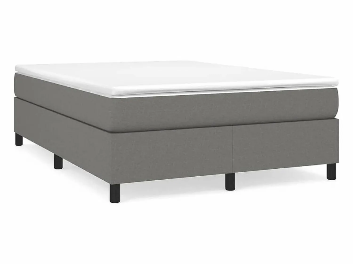 Clicnbuy Estructura de cama box spring tela gris oscuro 140x190 cm
