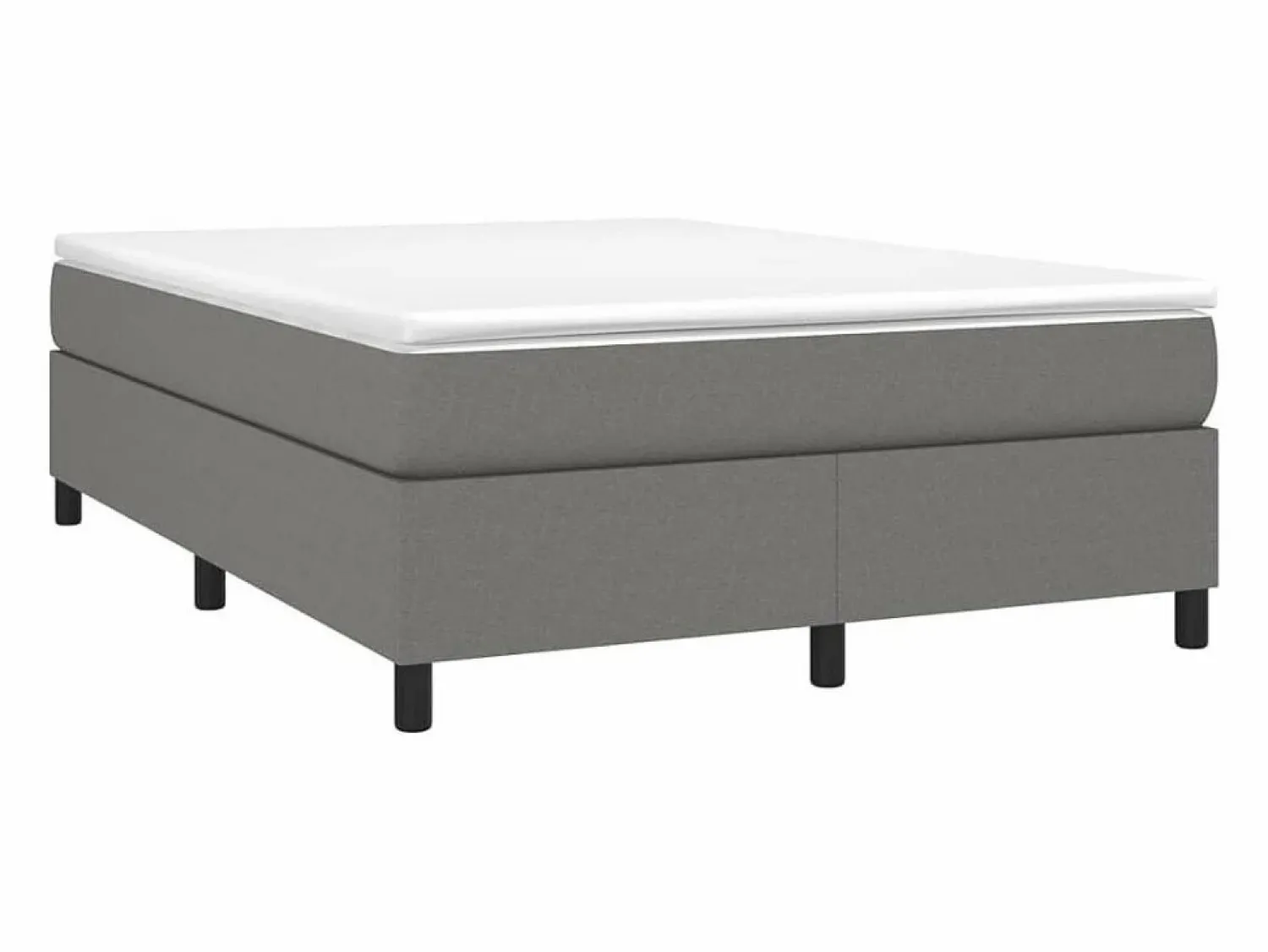 Clicnbuy Estructura de cama box spring tela gris oscuro 140x190 cm