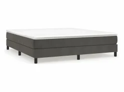 Best Clicnbuy Estructura de cama box spring terciopelo gris oscuro 180x200 cm