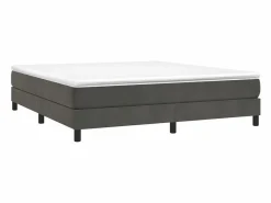 Best Clicnbuy Estructura de cama box spring terciopelo gris oscuro 180x200 cm