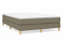 Hot Estructura de cama box spring tela gris taupe 140x190 cm Somier - 140X190Cm