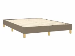 Hot Estructura de cama box spring tela gris taupe 140x190 cm Somier - 140X190Cm