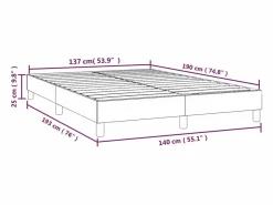 Hot Estructura de cama box spring tela gris taupe 140x190 cm Somier - 140X190Cm