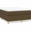 Clearance Clicnbuy Estructura de cama box spring tela marrón 140x190 cm