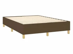 Clearance Clicnbuy Estructura de cama box spring tela marrón 140x190 cm