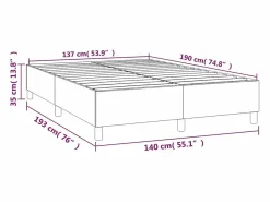Clearance Clicnbuy Estructura de cama box spring tela marrón 140x190 cm
