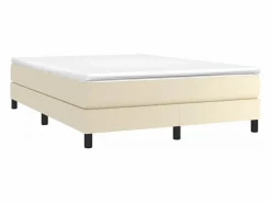Discount Clicnbuy Estructura de cama box spring cuero sintético 140x190 cm Crema