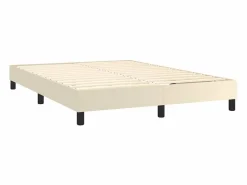 Discount Clicnbuy Estructura de cama box spring cuero sintético 140x190 cm Crema