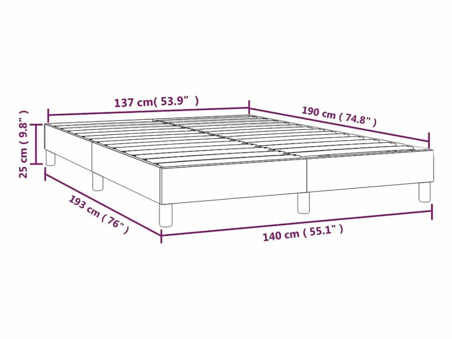 Discount Clicnbuy Estructura de cama box spring cuero sintético 140x190 cm Crema