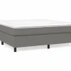 Clicnbuy Estructura de cama box spring tela gris oscuro 160x200 cm