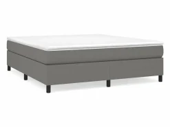 Clicnbuy Estructura de cama box spring tela gris oscuro 160x200 cm