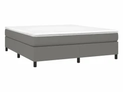 Clicnbuy Estructura de cama box spring tela gris oscuro 160x200 cm