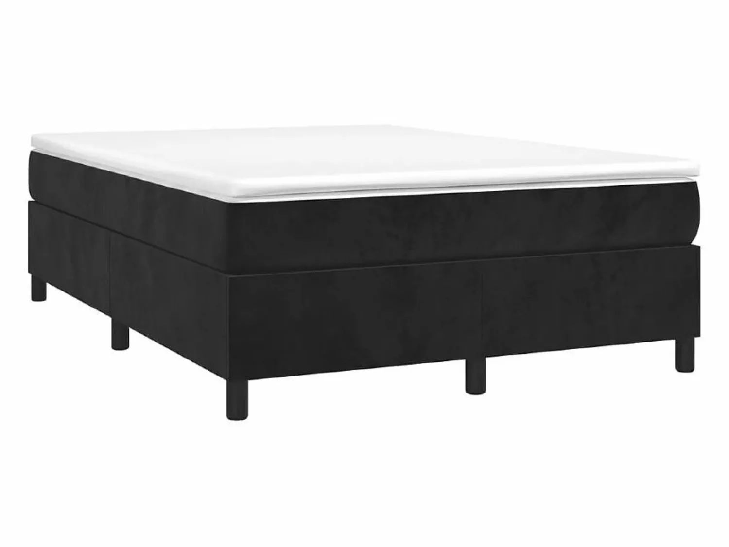 Outlet Clicnbuy Estructura de cama box spring terciopelo negro 140x190 cm