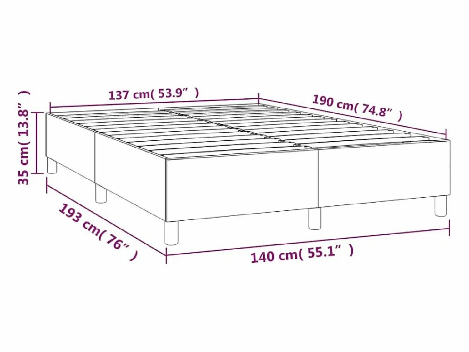 Outlet Clicnbuy Estructura de cama box spring terciopelo negro 140x190 cm