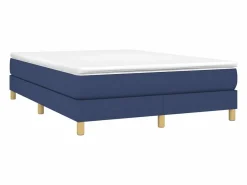 Clicnbuy Estructura de cama box spring tela azul 140x190 cm
