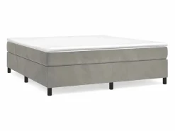 Hot Estructura de cama box spring terciopelo gris claro 180x200 cm Somier Tapizado|Somier - 180X200Cm