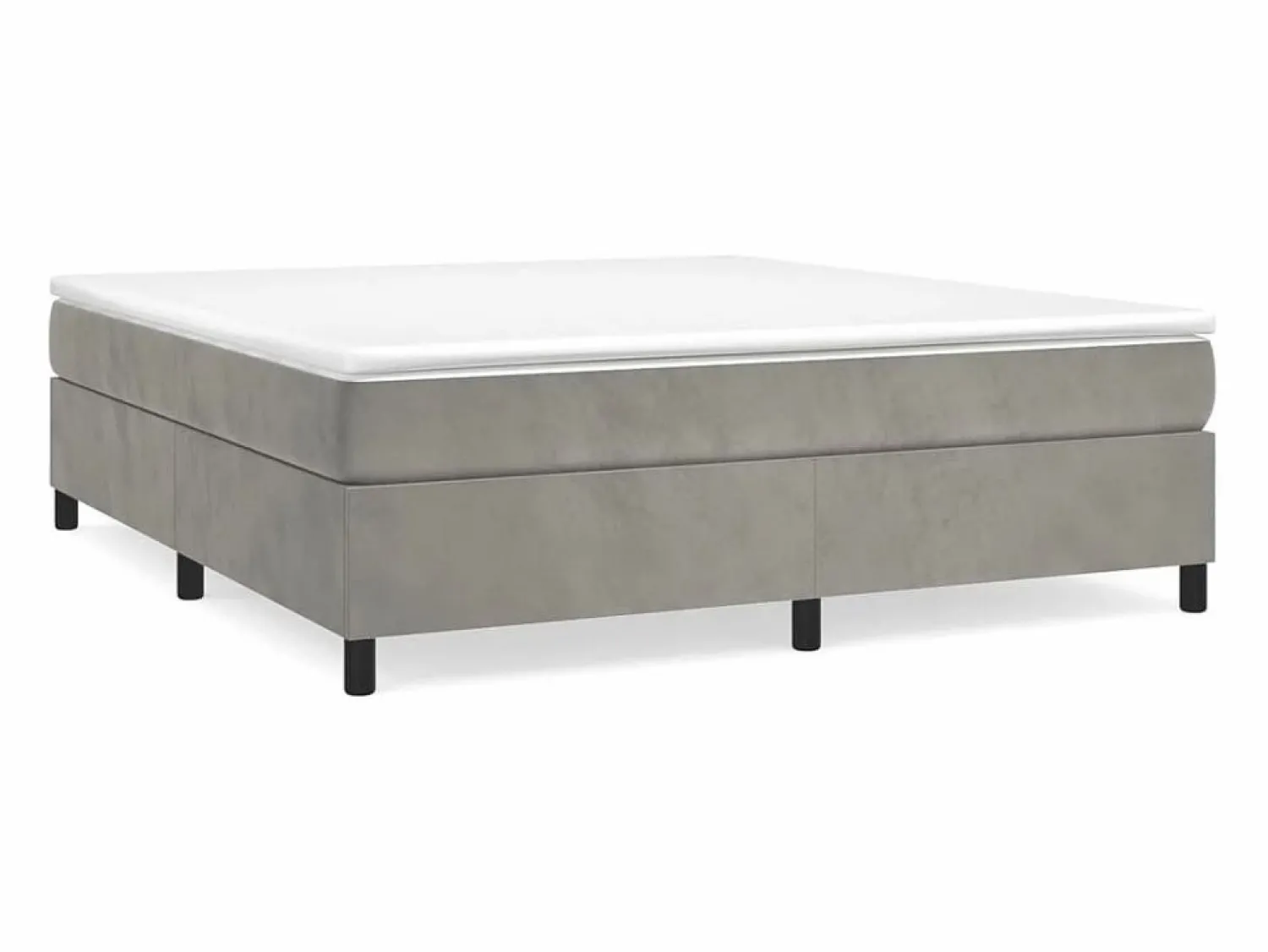 Hot Estructura de cama box spring terciopelo gris claro 180x200 cm Somier Tapizado|Somier - 180X200Cm
