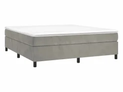 Hot Estructura de cama box spring terciopelo gris claro 180x200 cm Somier Tapizado|Somier - 180X200Cm