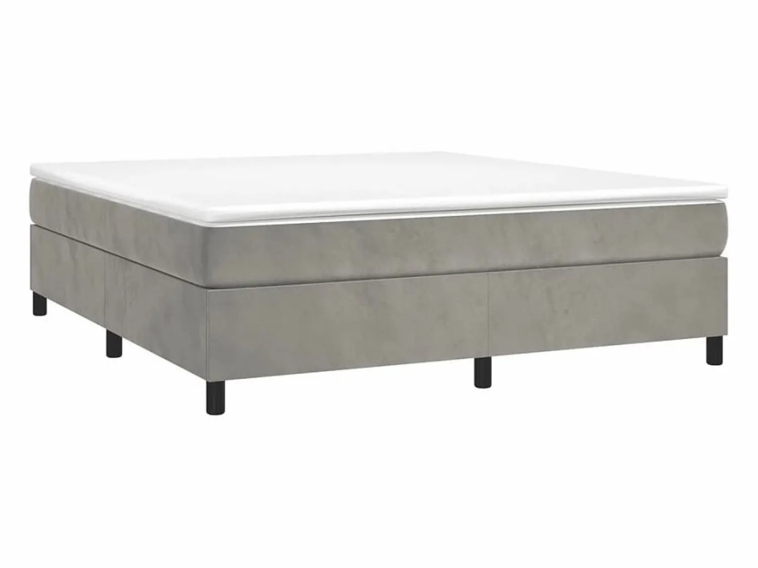 Hot Estructura de cama box spring terciopelo gris claro 180x200 cm Somier Tapizado|Somier - 180X200Cm