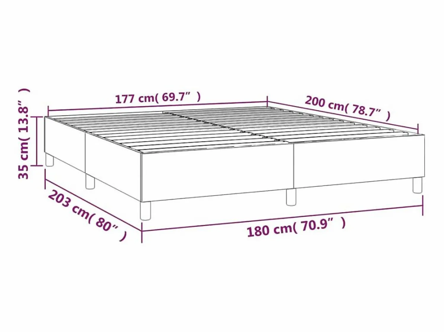 Hot Estructura de cama box spring terciopelo gris claro 180x200 cm Somier Tapizado|Somier - 180X200Cm