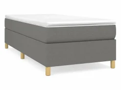 Outlet Clicnbuy Estructura de cama box spring tela gris oscuro 90x200 cm