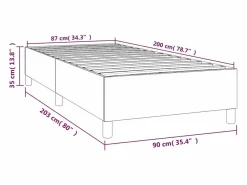 Outlet Clicnbuy Estructura de cama box spring tela gris oscuro 90x200 cm