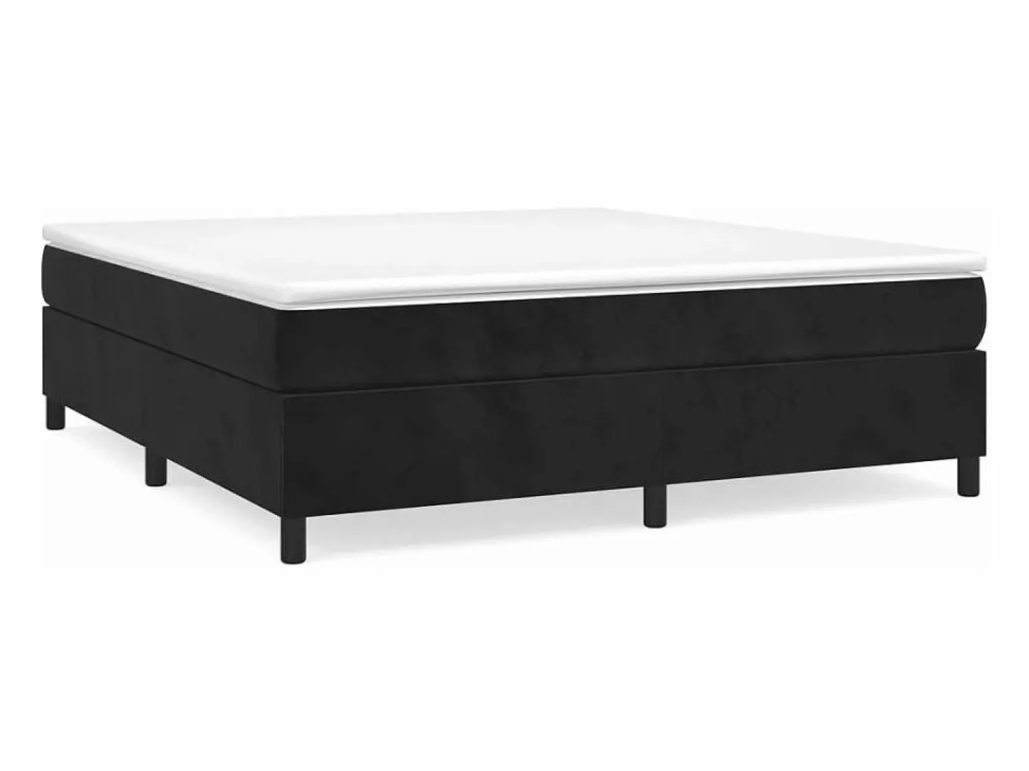 Discount Estructura de cama box spring terciopelo negro 200x200 cm Somier Tapizado