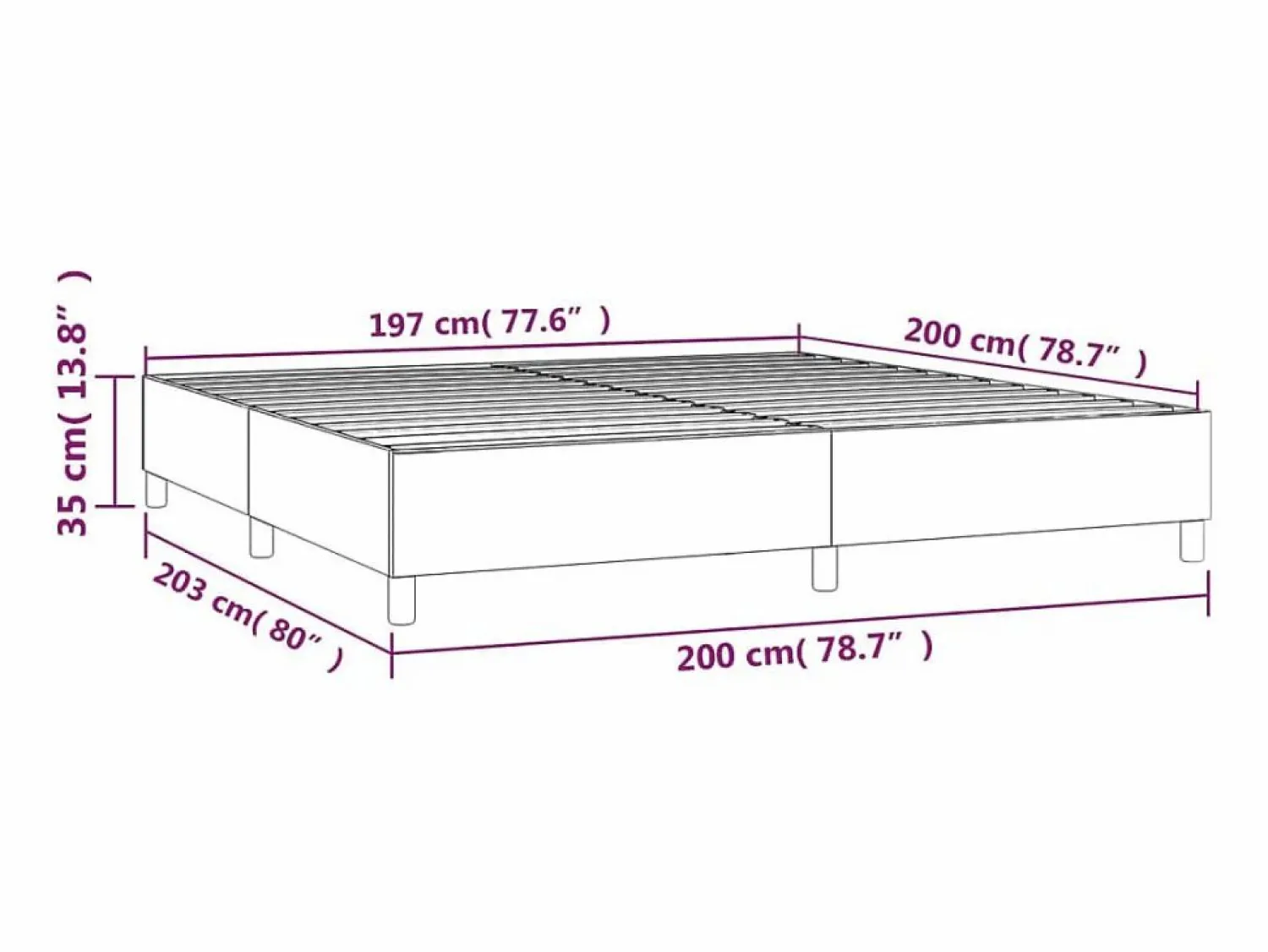 Discount Estructura de cama box spring terciopelo negro 200x200 cm Somier Tapizado