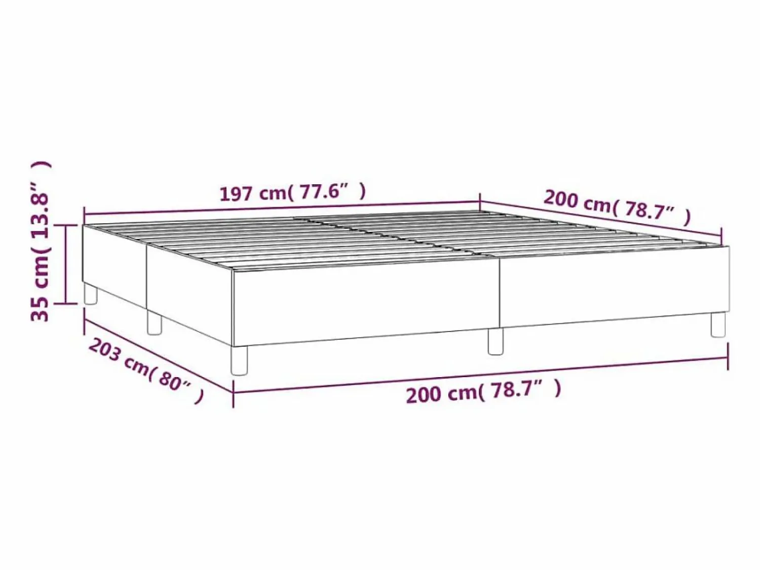 Discount Estructura de cama box spring terciopelo negro 200x200 cm Somier Tapizado