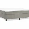Best Estructura de cama box spring terciopelo gris claro 160x200 cm Somier - 160X200Cm