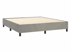 Best Estructura de cama box spring terciopelo gris claro 160x200 cm Somier - 160X200Cm