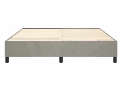 Best Estructura de cama box spring terciopelo gris claro 160x200 cm Somier - 160X200Cm