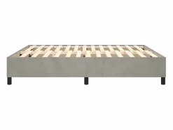 Best Estructura de cama box spring terciopelo gris claro 160x200 cm Somier - 160X200Cm