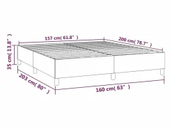 Best Estructura de cama box spring terciopelo gris claro 160x200 cm Somier - 160X200Cm