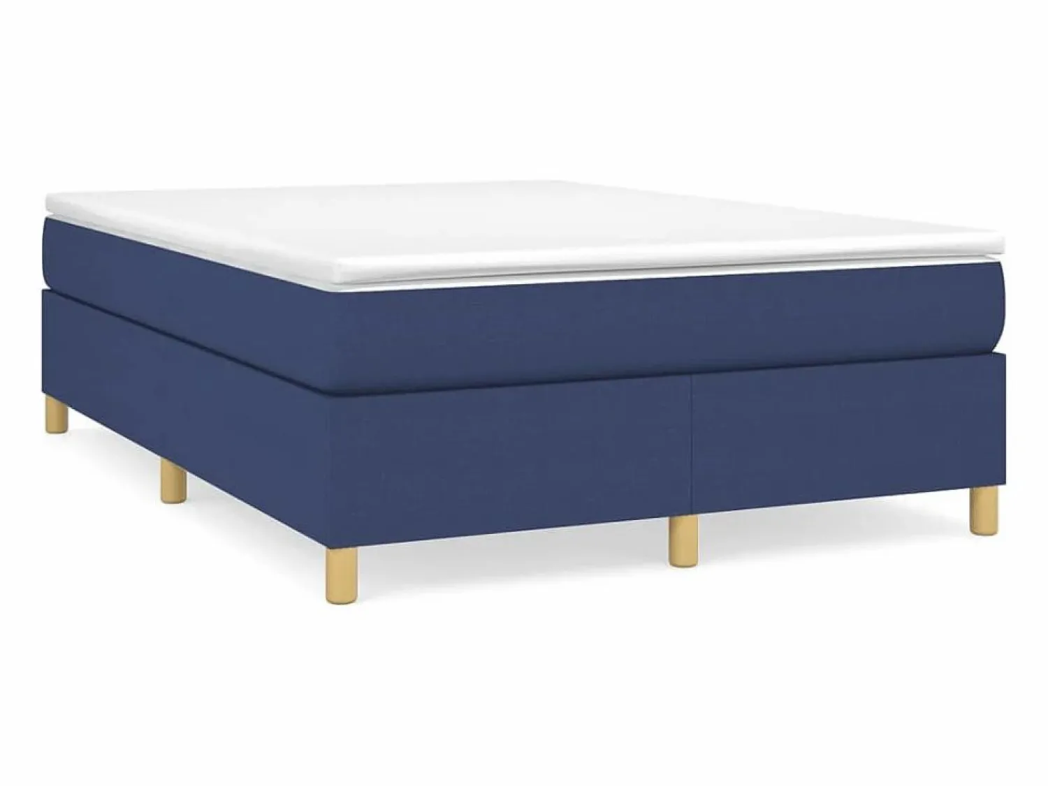 Clicnbuy Estructura de cama box spring tela azul 140x200 cm