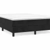 Sale Estructura de cama box spring terciopelo negro 140x190 cm Somier - 140X190Cm