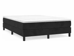 Sale Estructura de cama box spring terciopelo negro 140x190 cm Somier - 140X190Cm
