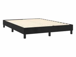 Sale Estructura de cama box spring terciopelo negro 140x190 cm Somier - 140X190Cm