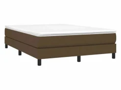 Outlet Estructura de cama box spring tela marrón 140x190 cm Somier - 140X190Cm