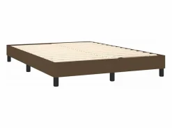 Outlet Estructura de cama box spring tela marrón 140x190 cm Somier - 140X190Cm