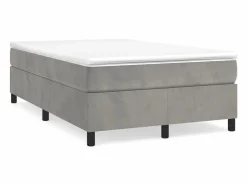 Clicnbuy Estructura de cama box spring terciopelo gris claro 120x200 cm