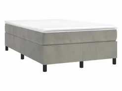 Clicnbuy Estructura de cama box spring terciopelo gris claro 120x200 cm