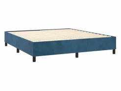 New Clicnbuy Estructura de cama box spring terciopelo azul oscuro 180x200 cm